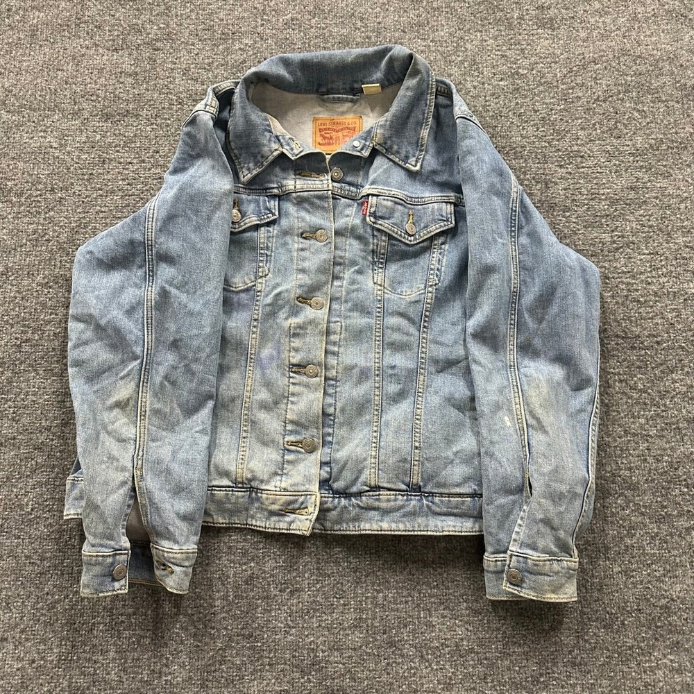 Levi's Denim Jacket Womens Size 3X Light Wash Cotton Blend Stretch Trucker